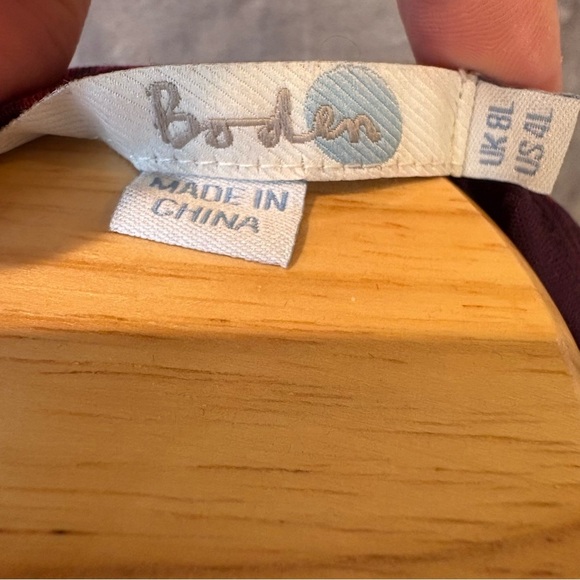 Boden Wrap Cocktail Dress Red and Black Long Sleeve V-Neck Wmn’s 4L - Picture 9 of 12